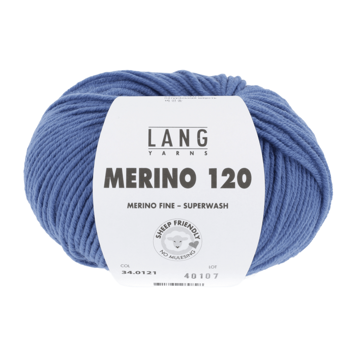 Lang Yarns Knitting Pattern Small - 12 balls / cobalt 34.0121 ASHLEY Sweater Pattern Bundle in Merino 120 by LANGYARNS | Fatto a Mano 286-081