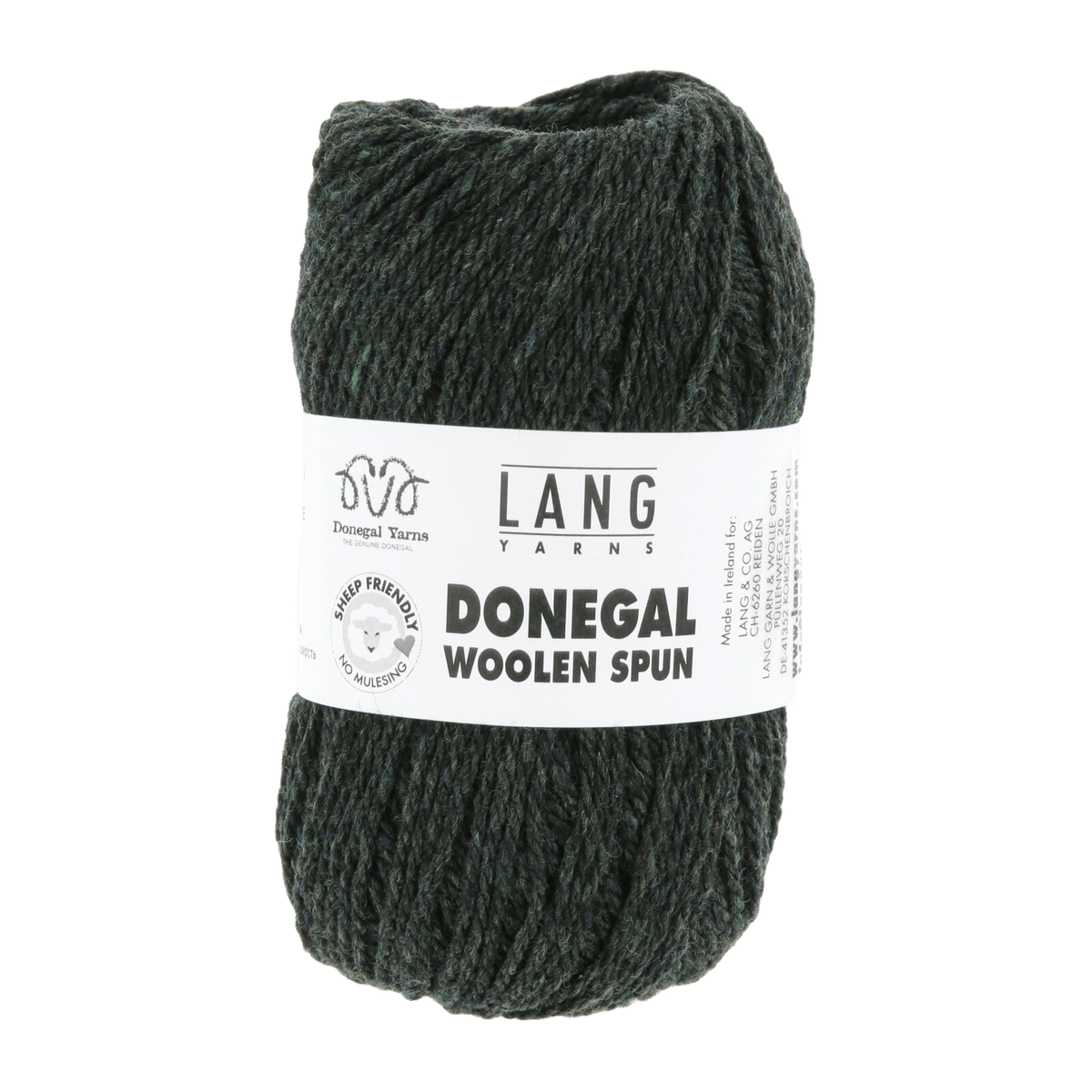 Lang Yarns Knitting Pattern Small - 12 balls / dark green 1172.0018 KAEL Unisex Cardigan Pattern Bundle in Donegal Woolen Spun by LANGYARNS | Punto 87-267