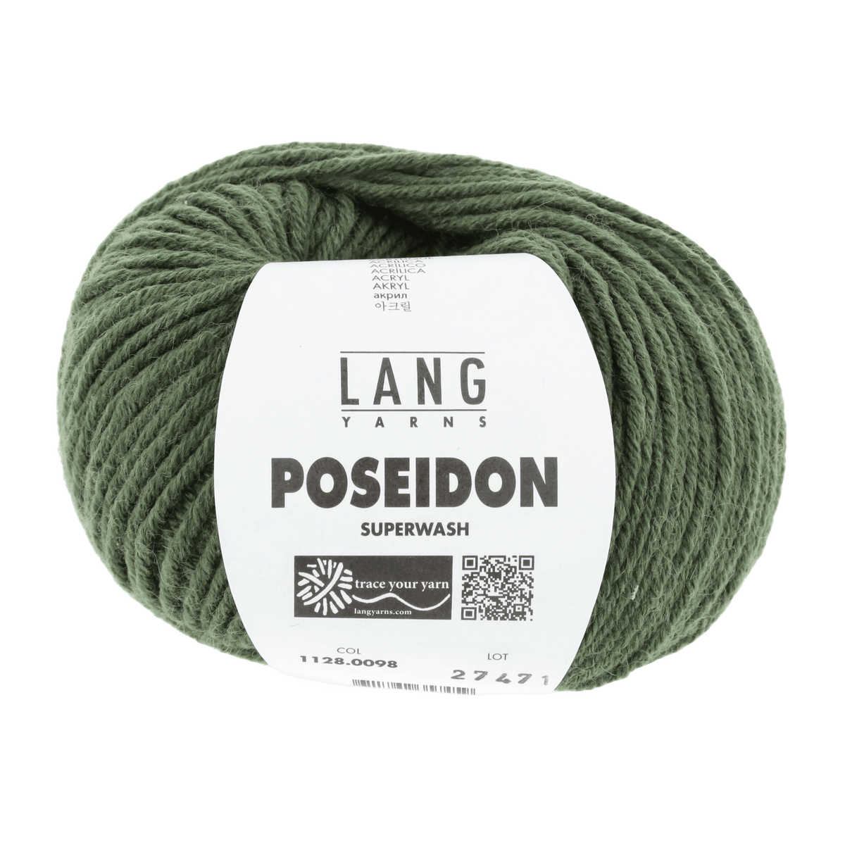 Lang Yarns Knitting Pattern Small - 12 balls / dark olive 1128.0098 SASCHA Unisex cardigan Pattern Bundle in Poseidon by LANGYARNS | Punto 59-008