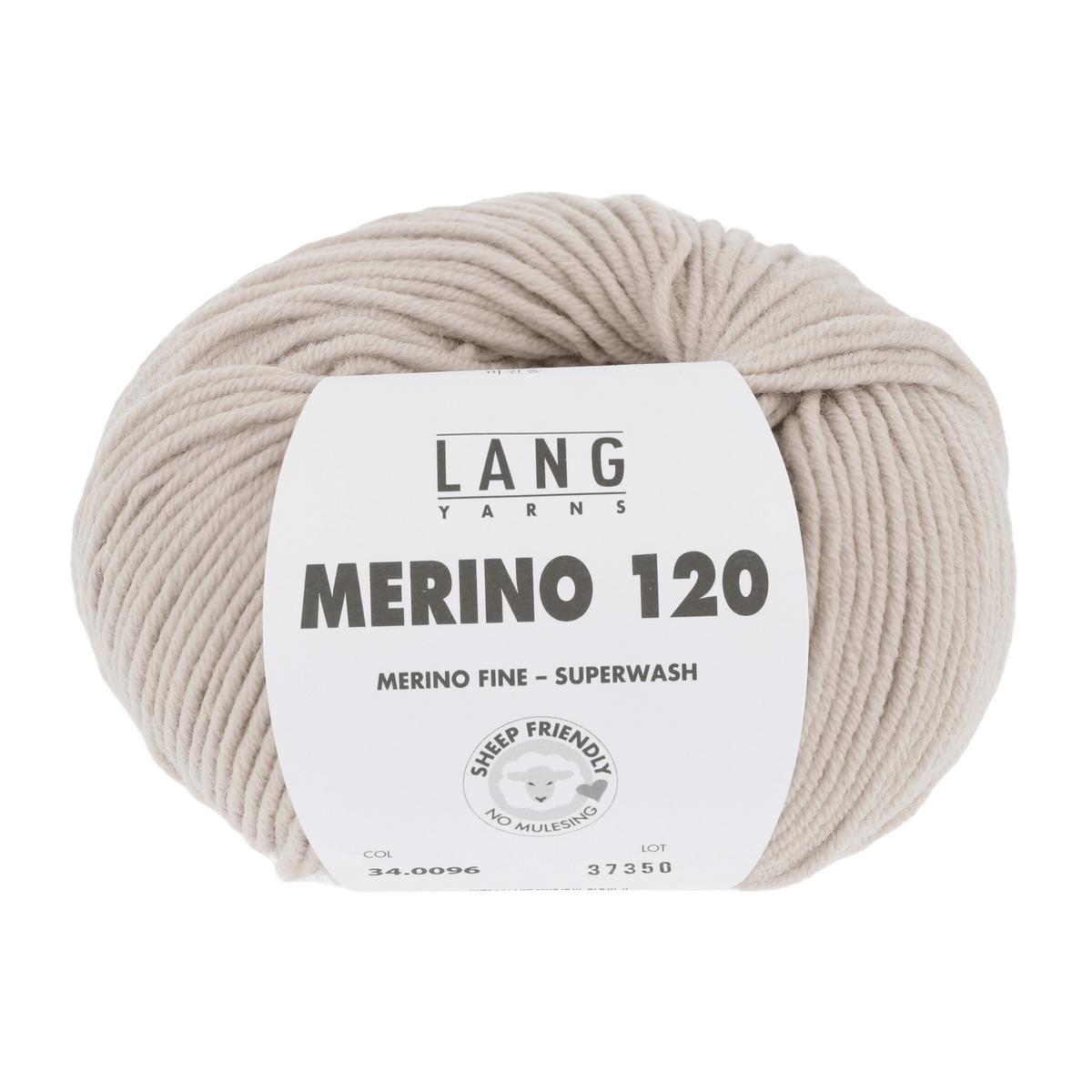 Lang Yarns Knitting Pattern Small - 12 balls / light beige 34.0096 ASHLEY Sweater Pattern Bundle in Merino 120 by LANGYARNS | Fatto a Mano 286-081