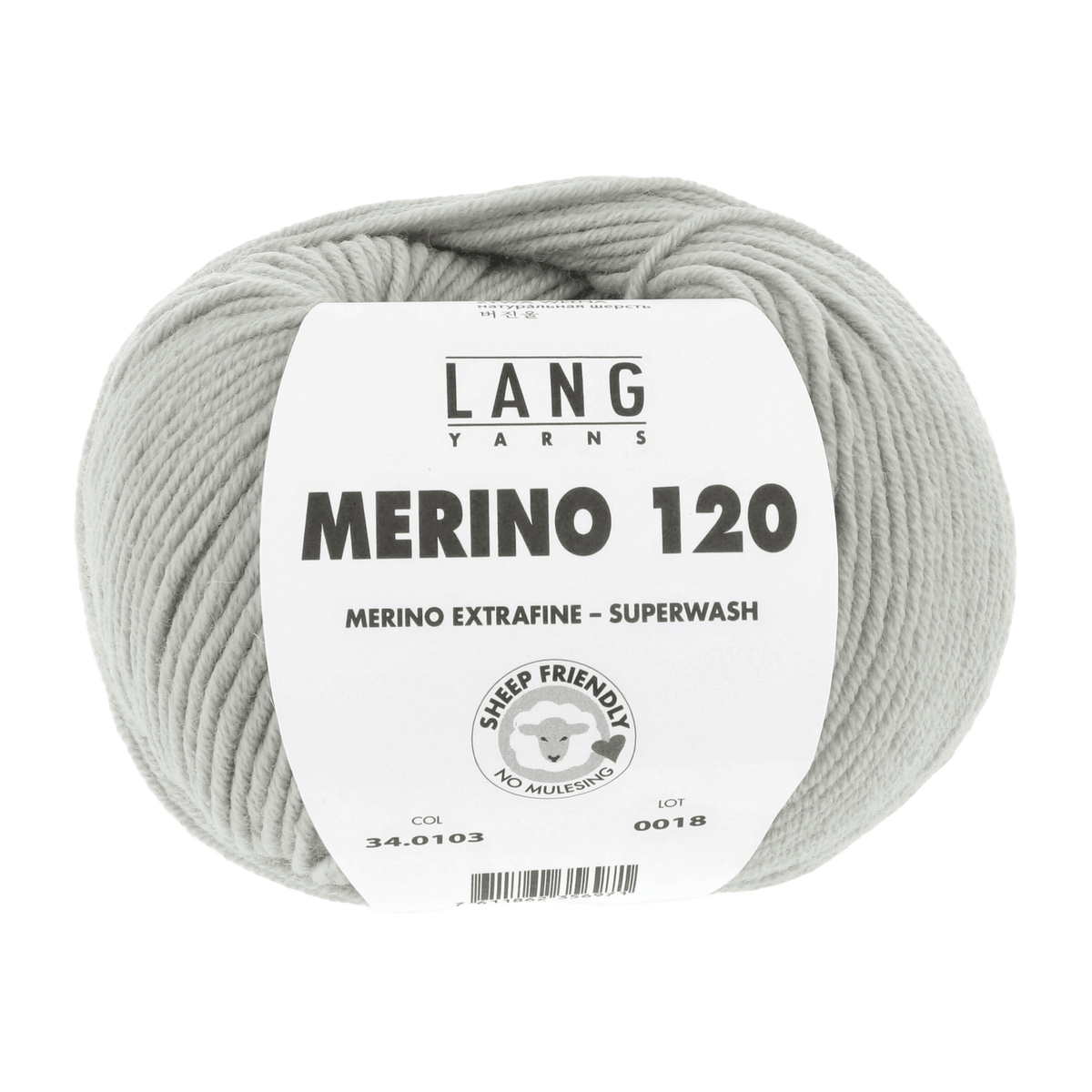 Lang Yarns Knitting Pattern Small - 12 balls / light grey 34.0103 ASHLEY Sweater Pattern Bundle in Merino 120 by LANGYARNS | Fatto a Mano 286-081