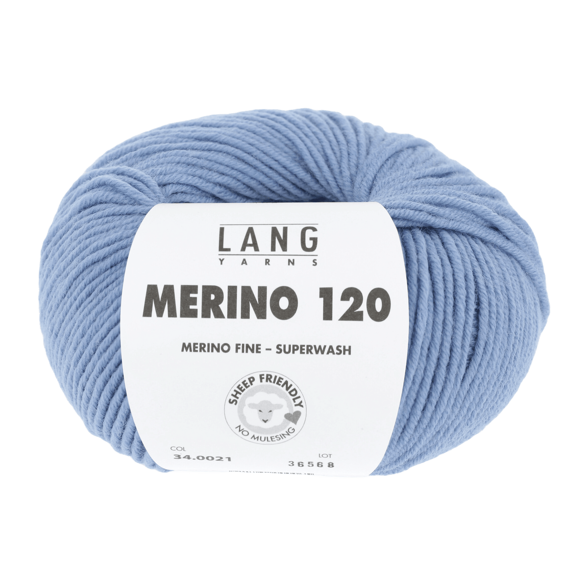 Lang Yarns Knitting Pattern Small - 12 balls / light jeans blue 34.0021 ASHLEY Sweater Pattern Bundle in Merino 120 by LANGYARNS | Fatto a Mano 286-081