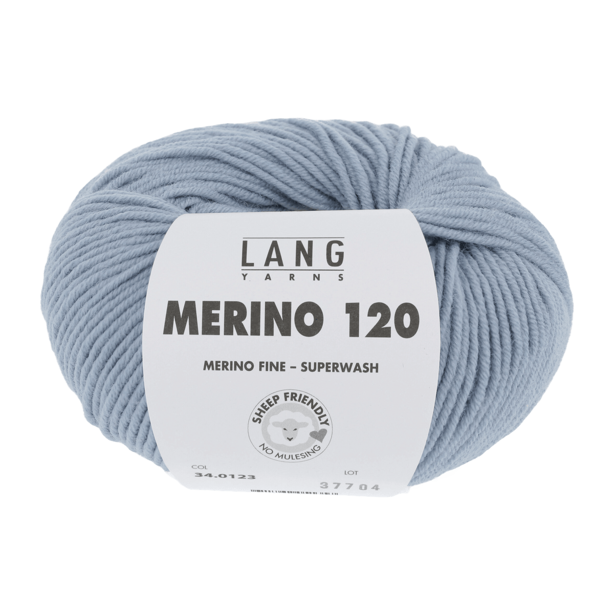 Lang Yarns Knitting Pattern Small - 12 balls / silver grey 34.0123 ASHLEY Sweater Pattern Bundle in Merino 120 by LANGYARNS | Fatto a Mano 286-081