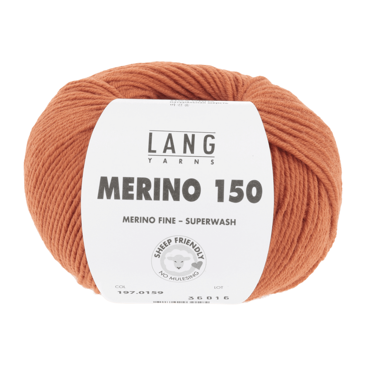 Lang Yarns Knitting Pattern Small - 12 balls / tangarine 197.0159 Sweater Pattern Bundle in MERINO 150 by LANGYARNS | Punto 55-010