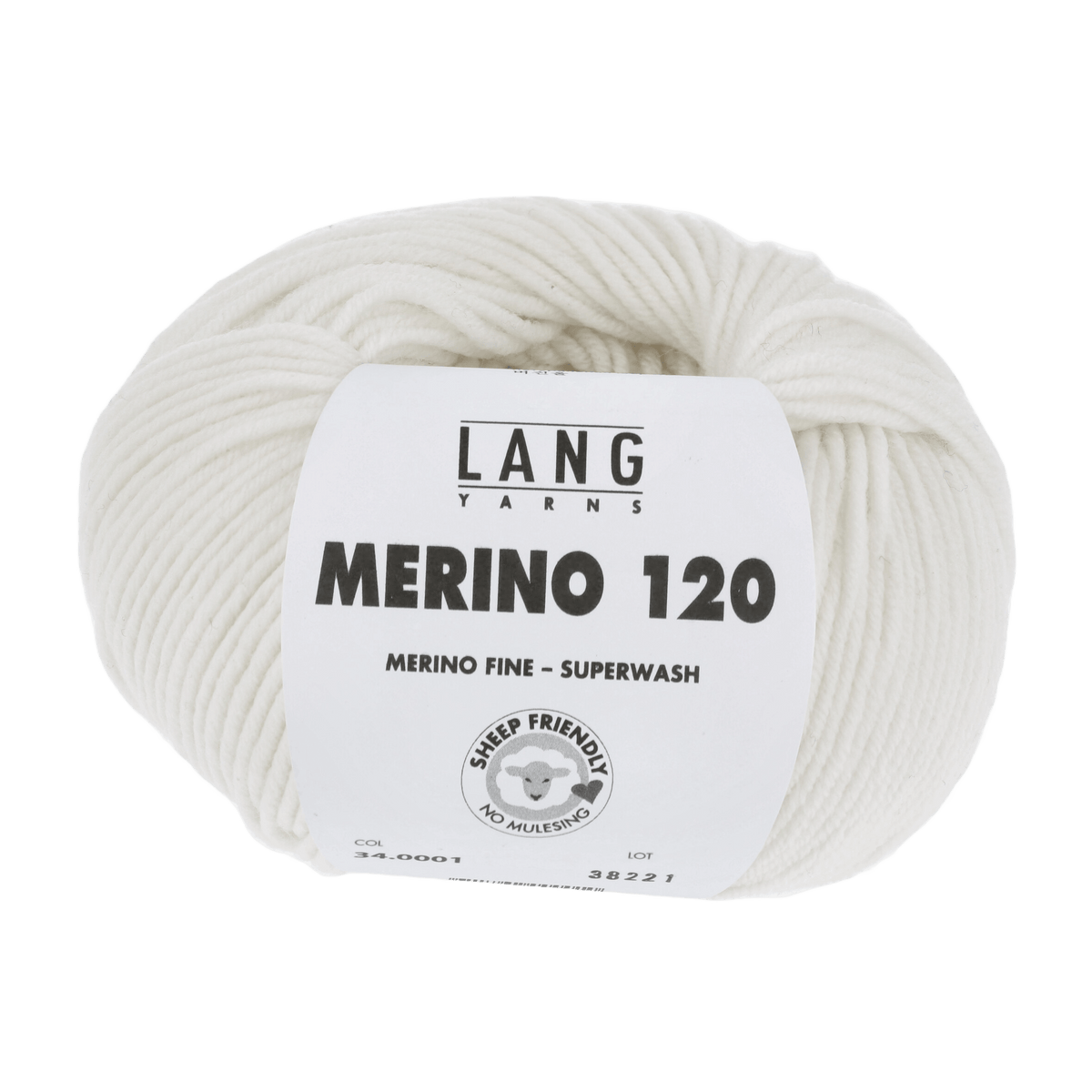 Lang Yarns Knitting Pattern Small - 12 balls / white 34.0001 ASHLEY Sweater Pattern Bundle in Merino 120 by LANGYARNS | Fatto a Mano 286-081