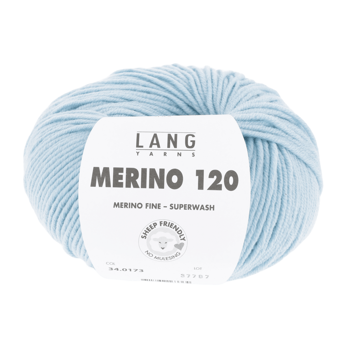 Lang Yarns Knitting Pattern Small - 13 balls / ice blue 34.0173 COREY Cardigan Pattern Bundle in Merino 120 by LANGYARNS | Fatto a Mano 282-048