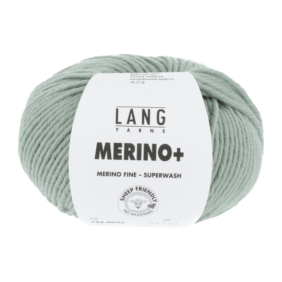 Lang Yarns Knitting Pattern Small - 13 balls / light sage 152.0092 Sweater Pattern Bundle in Merinoplus by LANGYARNS | Punto 55-002