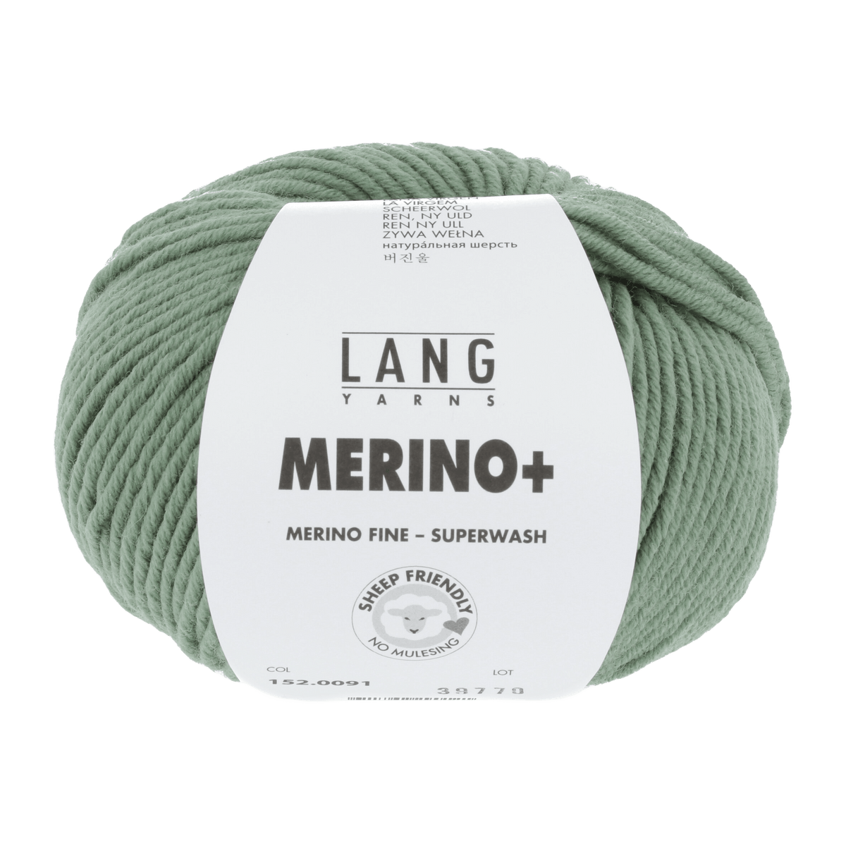 Lang Yarns Knitting Pattern Small - 13 balls / sage 152.0091 Sweater Pattern Bundle in Merinoplus by LANGYARNS | Punto 55-001
