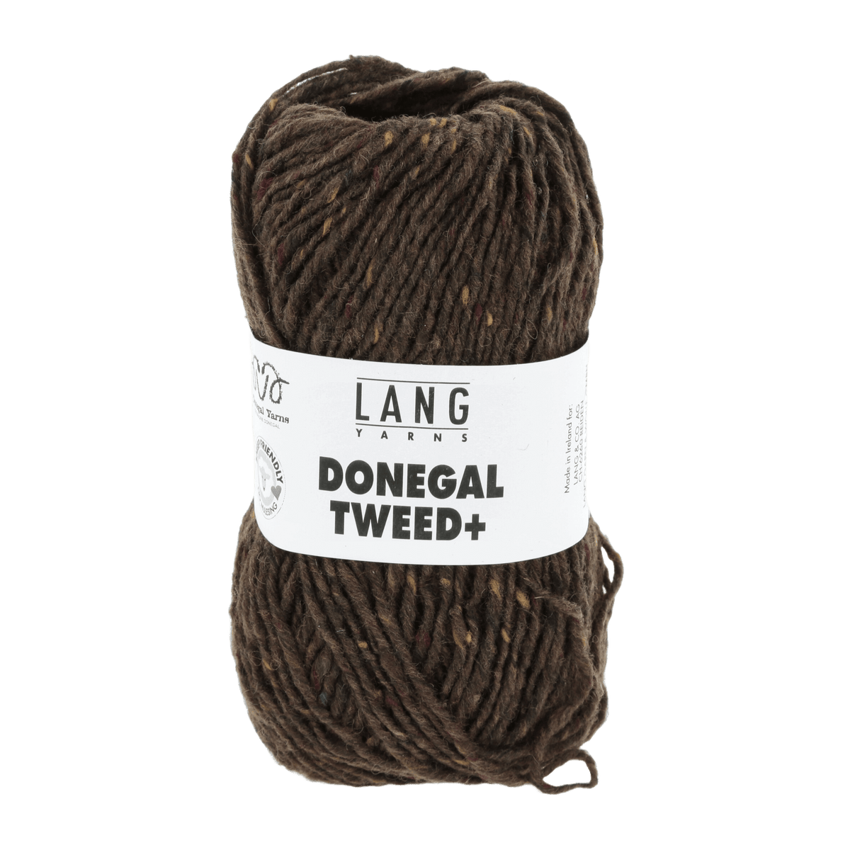 Lang Yarns Knitting Pattern Small - 14 balls / brown 1143.0068 CONNOR Sweater Pattern Bundle in Donegal Tweed+ by LANGYARNS | Punto 87-271