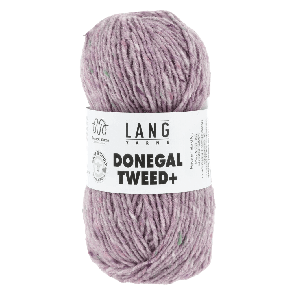 Lang Yarns Knitting Pattern Small - 14 balls / dusky pink 1143.0048 CONNOR Sweater Pattern Bundle in Donegal Tweed+ by LANGYARNS | Punto 87-271