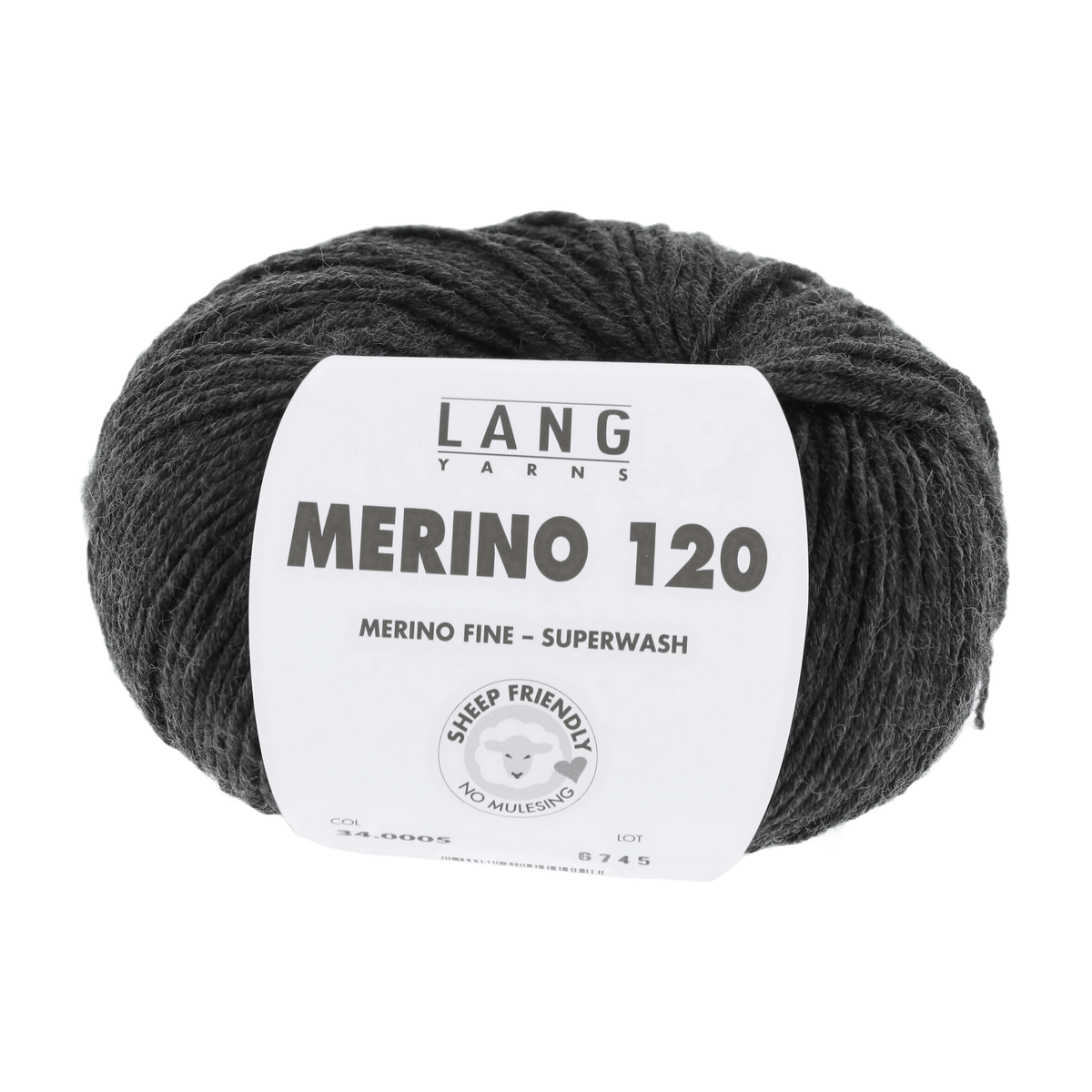 Lang Yarns Knitting Pattern Small - 15 balls / anthracite mélange 34.0005 Zip-front jacket Pattern Bundle in MERINO 120 by LANGYARNS | Punto 55-009