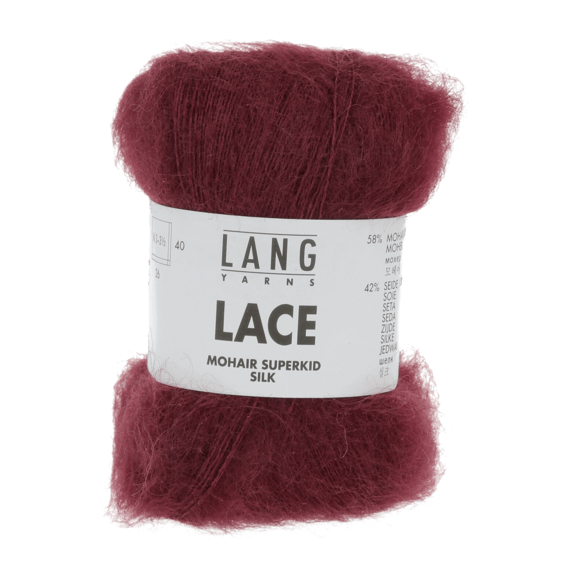 Lang Yarns Knitting Pattern Small - 15 balls / burgundy 992.0062 GITTE Top down sweater Pattern Bundle in LACE by LANGYARNS | Fatto a Mano 278-001