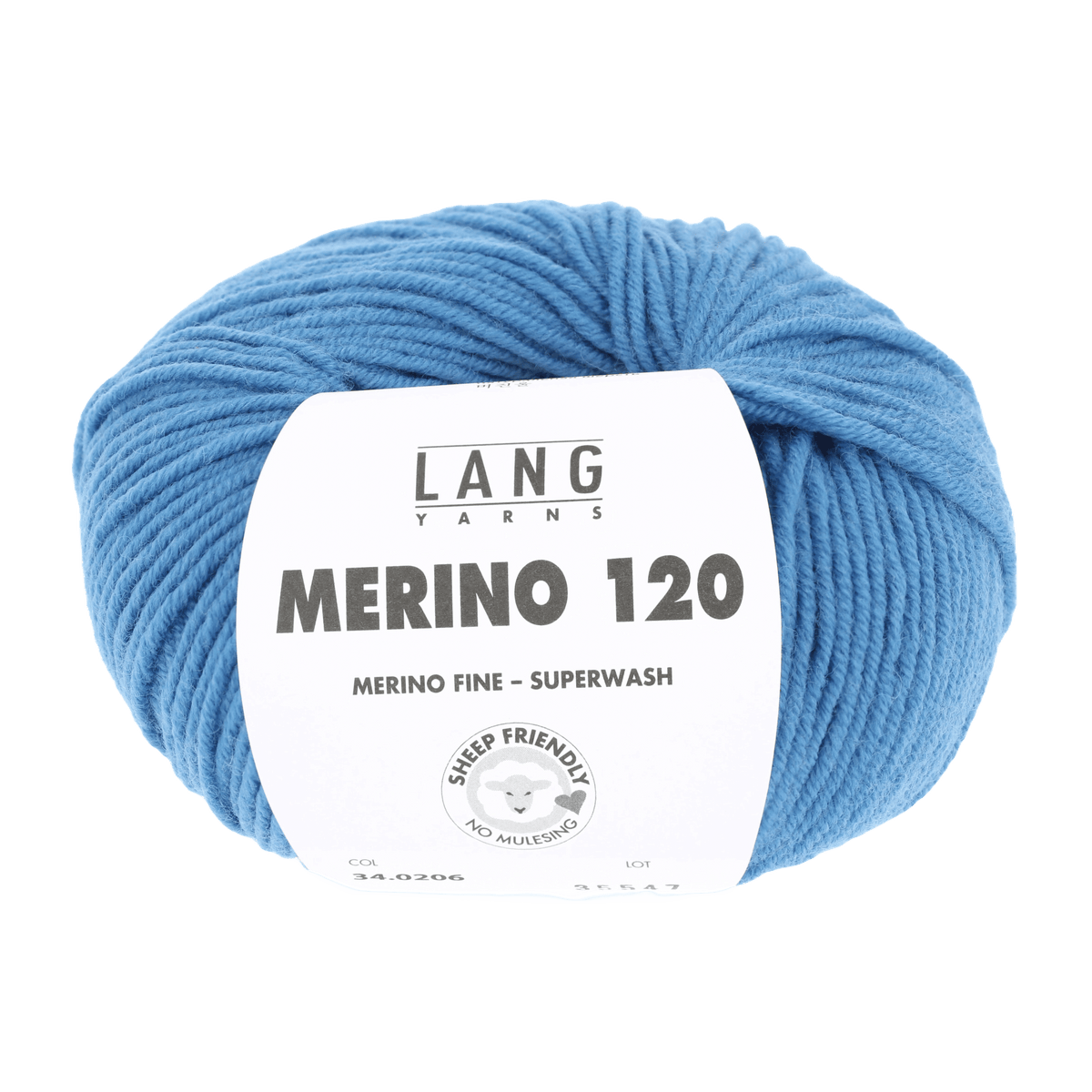 Lang Yarns Knitting Pattern Small - 15 balls / middle blue 34.0206 Zip-front jacket Pattern Bundle in MERINO 120 by LANGYARNS | Punto 55-009