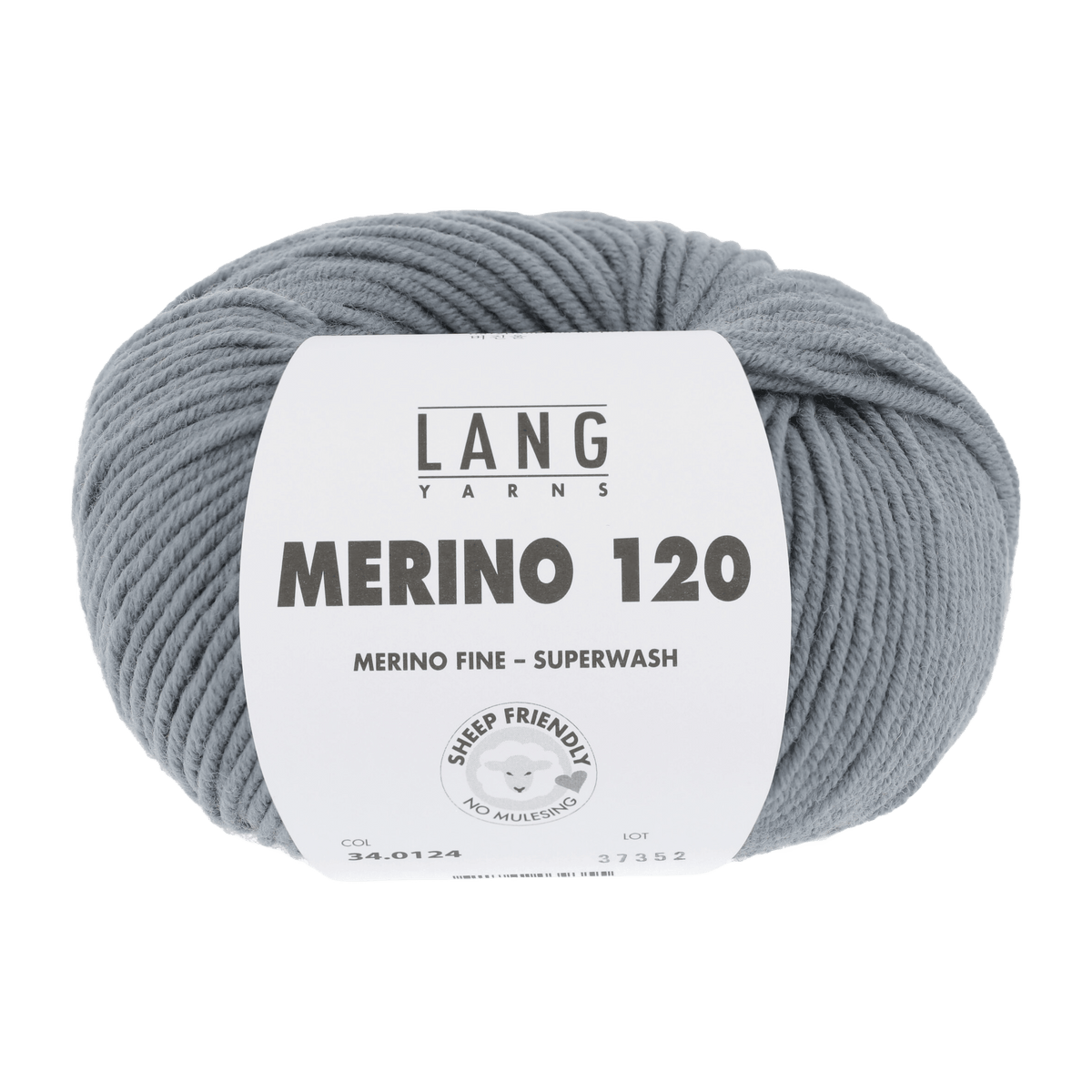 Lang Yarns Knitting Pattern Small - 15 balls / mouse grey 34.0124 Zip-front jacket Pattern Bundle in MERINO 120 by LANGYARNS | Punto 55-009