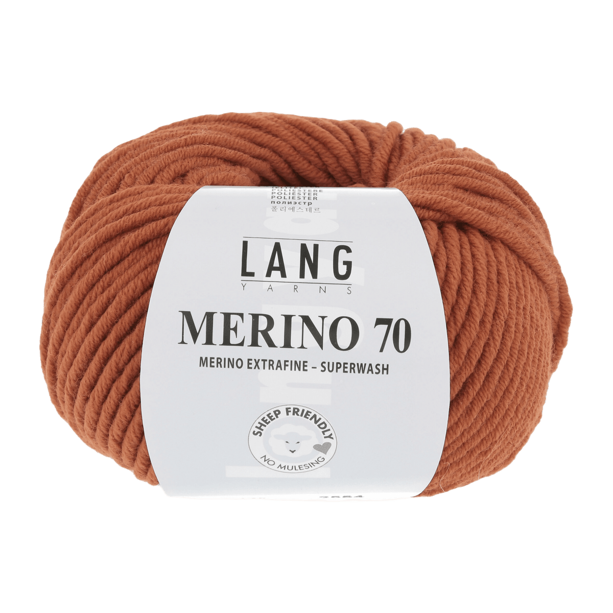 Lang Yarns Knitting Pattern Small - 17 balls / brown-orange 733.0175 Sweater Pattern Bundle in MERINO 70 by LANGYARNS | Punto 55-005