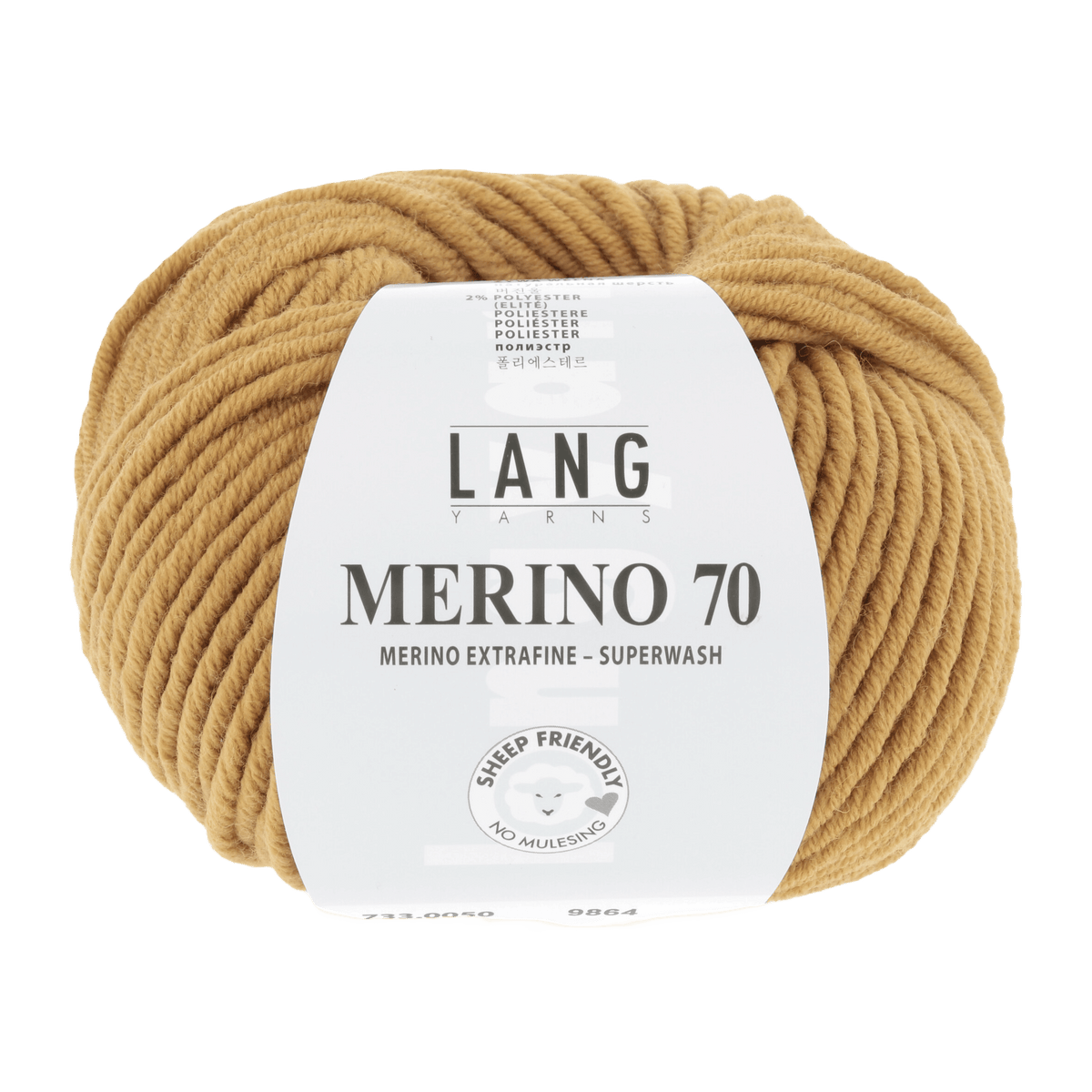 Lang Yarns Knitting Pattern Small - 17 balls / gold 733.0050 Sweater Pattern Bundle in MERINO 70 by LANGYARNS | Punto 55-005
