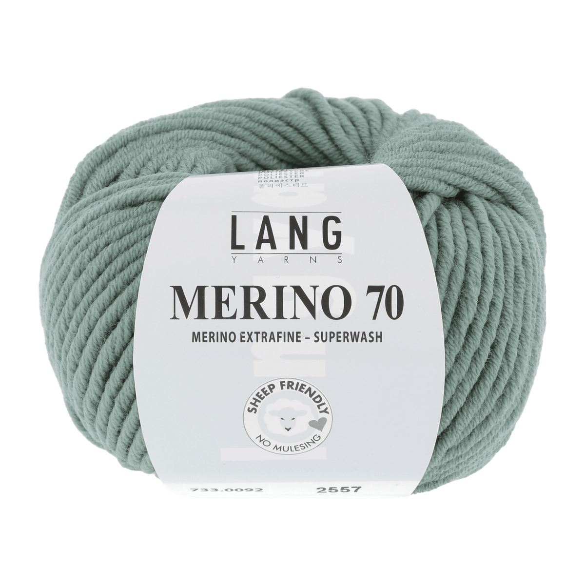 Lang Yarns Knitting Pattern Small - 17 balls / sage 733.0092 Sweater Pattern Bundle in MERINO 70 by LANGYARNS | Punto 55-005