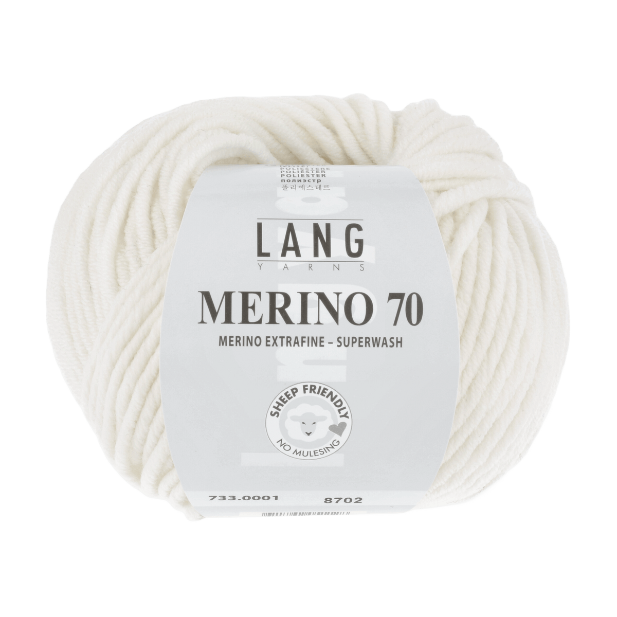 Lang Yarns Knitting Pattern Small - 17 balls / white 733.0001 Sweater Pattern Bundle in MERINO 70 by LANGYARNS | Punto 55-005