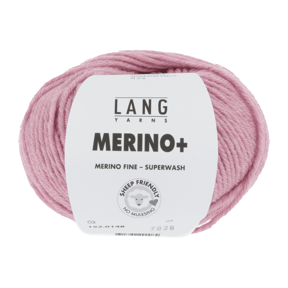 Lang Yarns Knitting Pattern Small - 18 balls / rose mélange 152.0148 Cardigan Pattern Bundle in Merinoplus by LANGYARNS | Punto 55-012