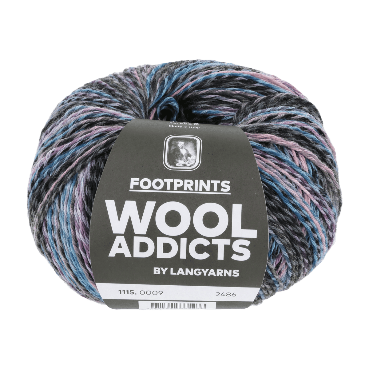 Lang Yarns Knitting Pattern Small - 2 balls / black/lilac/petrol 1115.0009 STEP UP Slipover Pattern Bundle in Footprints by LANGYARNS | Punto 70-001