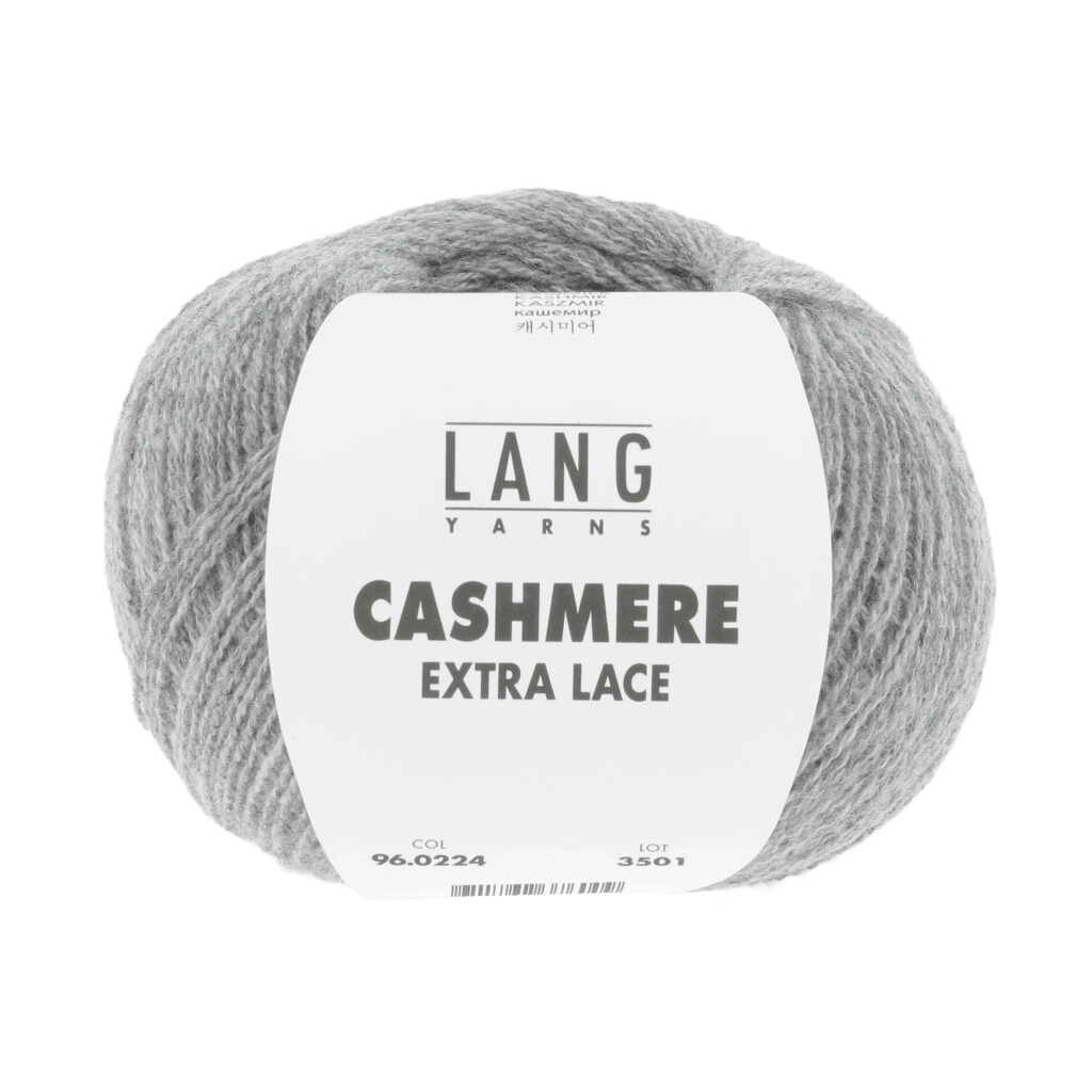 Lang Yarns Knitting Pattern Small - 2 balls / gray mélange 96.0224 ELLIE Slipover Pattern Bundle in Cashmere Extra Lace by LANGYARNS | Punto 94-005