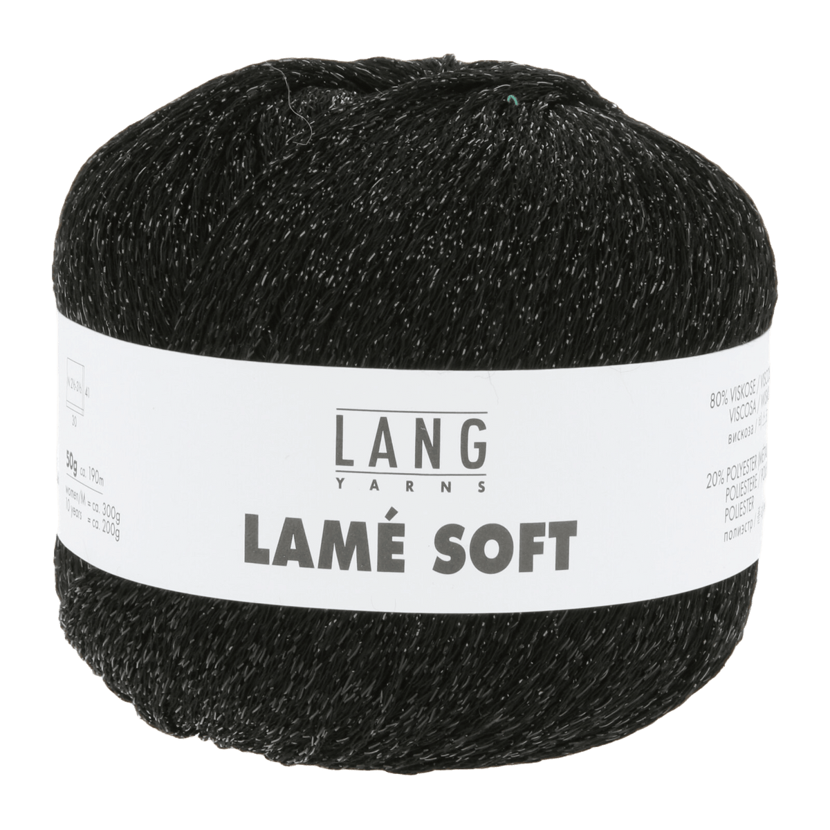 Lang Yarns Knitting Pattern Small - 4 balls / black 56.0004 Grace Top Pattern Bundle in Lam� Soft by LANGYARNS | Fatto a Mano 288-036