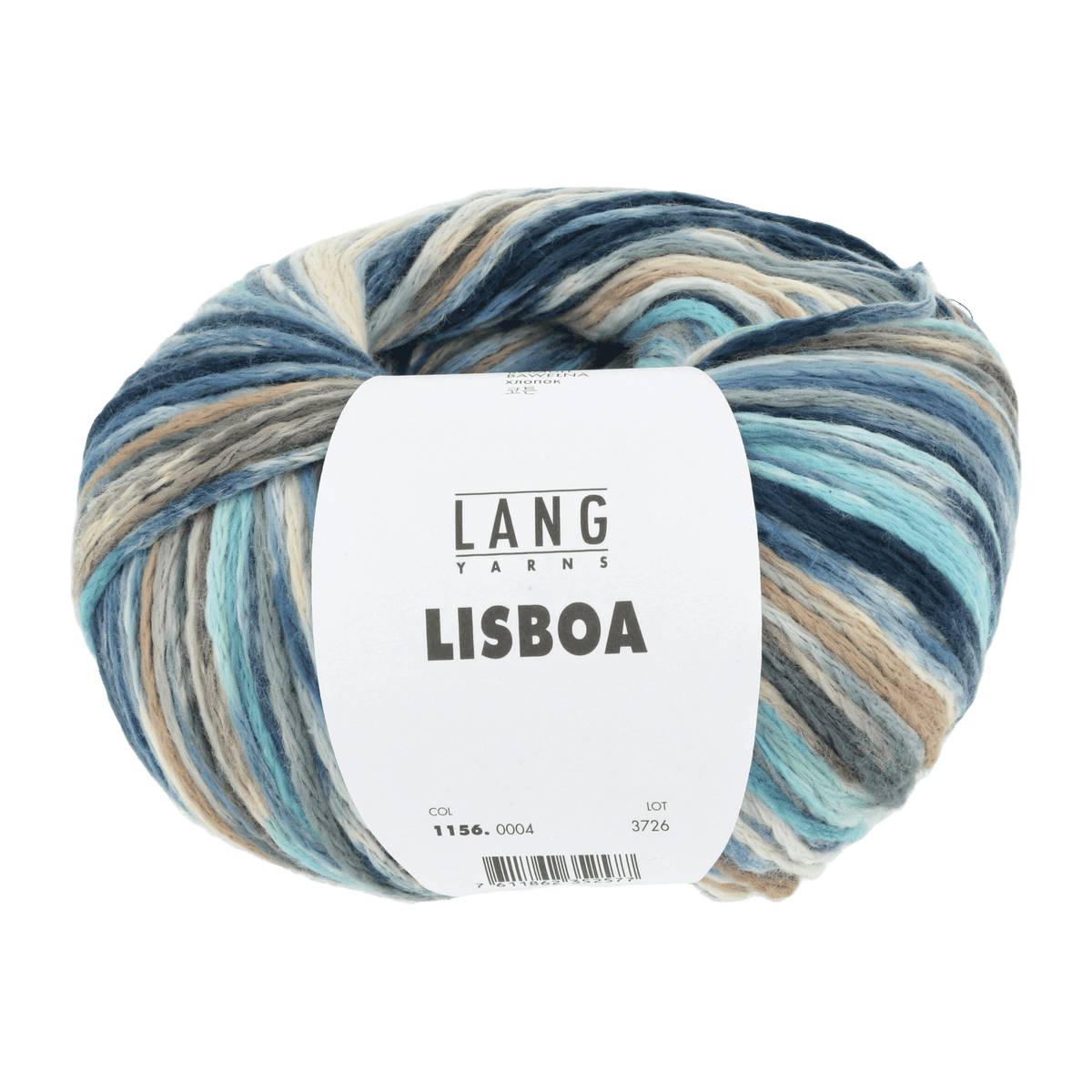 Lang Yarns Knitting Pattern Small - 4 balls / blue/beige/grey 1156.0004 HILKE Sweater Pattern Bundle in Lisboa by LANGYARNS | Punto 82-006