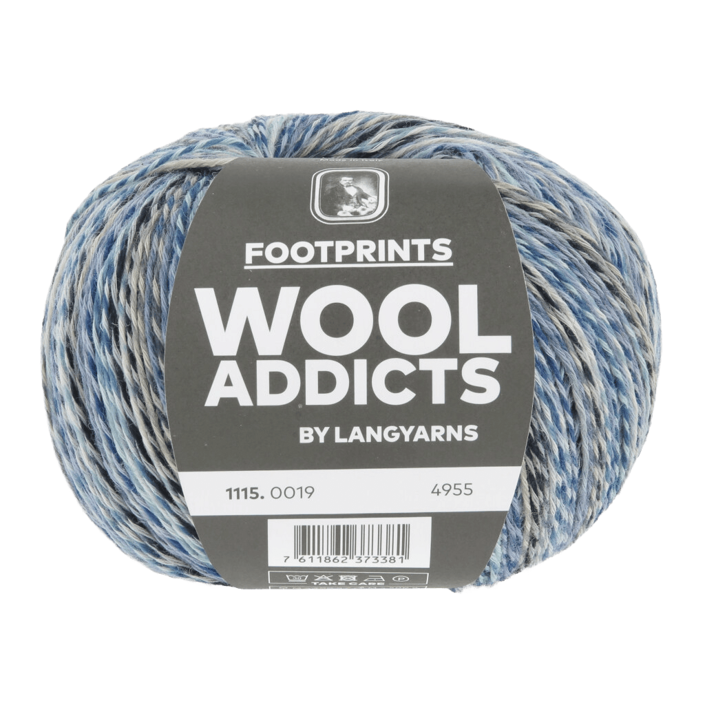 Lang Yarns Knitting Pattern Small - 4 balls / blue/beige/jeans 1115.0019 FLORAL CENTERPIECE Cardigan Pattern Bundle in Footprints by LANGYARNS | WOOLADDICTS #14-010