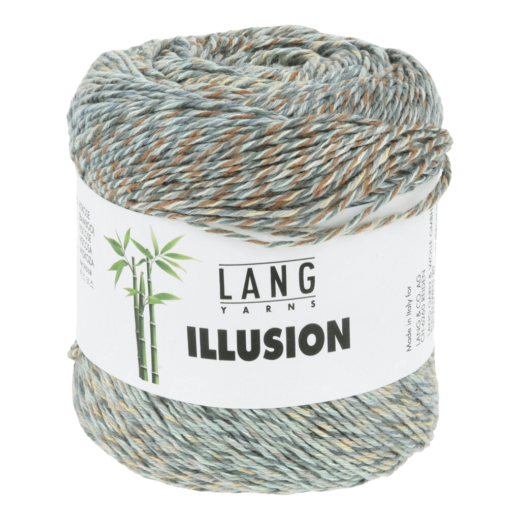 Lang Yarns Knitting Pattern Small - 4 balls / blue/brown/grey/seafoam 1155.0009 QUIRINA Vest Pattern Bundle in Illusion by LANGYARNS | Punto 81-007