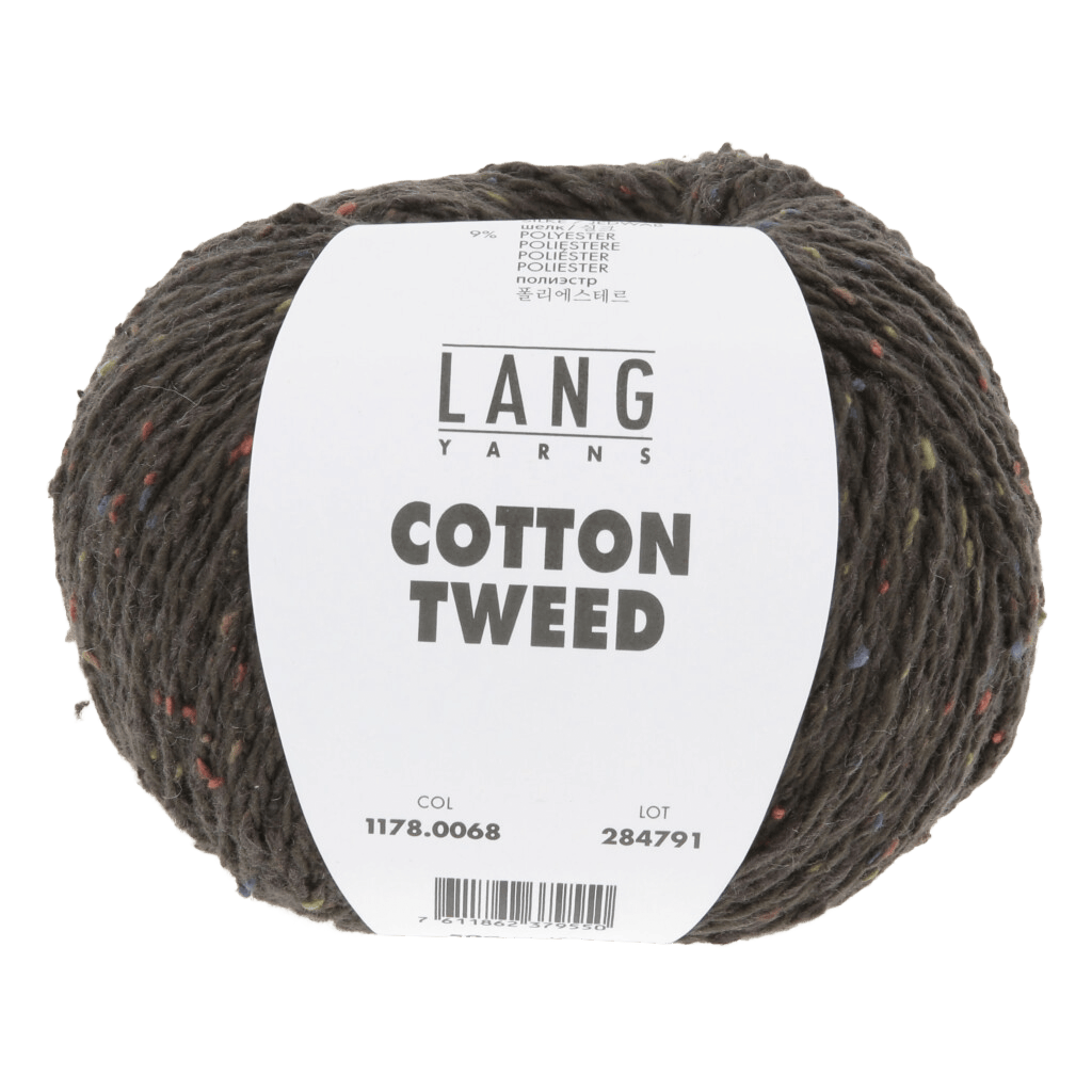 Lang Yarns Knitting Pattern Small - 4 balls / dark brown 1178.0068 CAMILLA Top Pattern Bundle in Cotton Tweed by LANGYARNS | Punto 90-005
