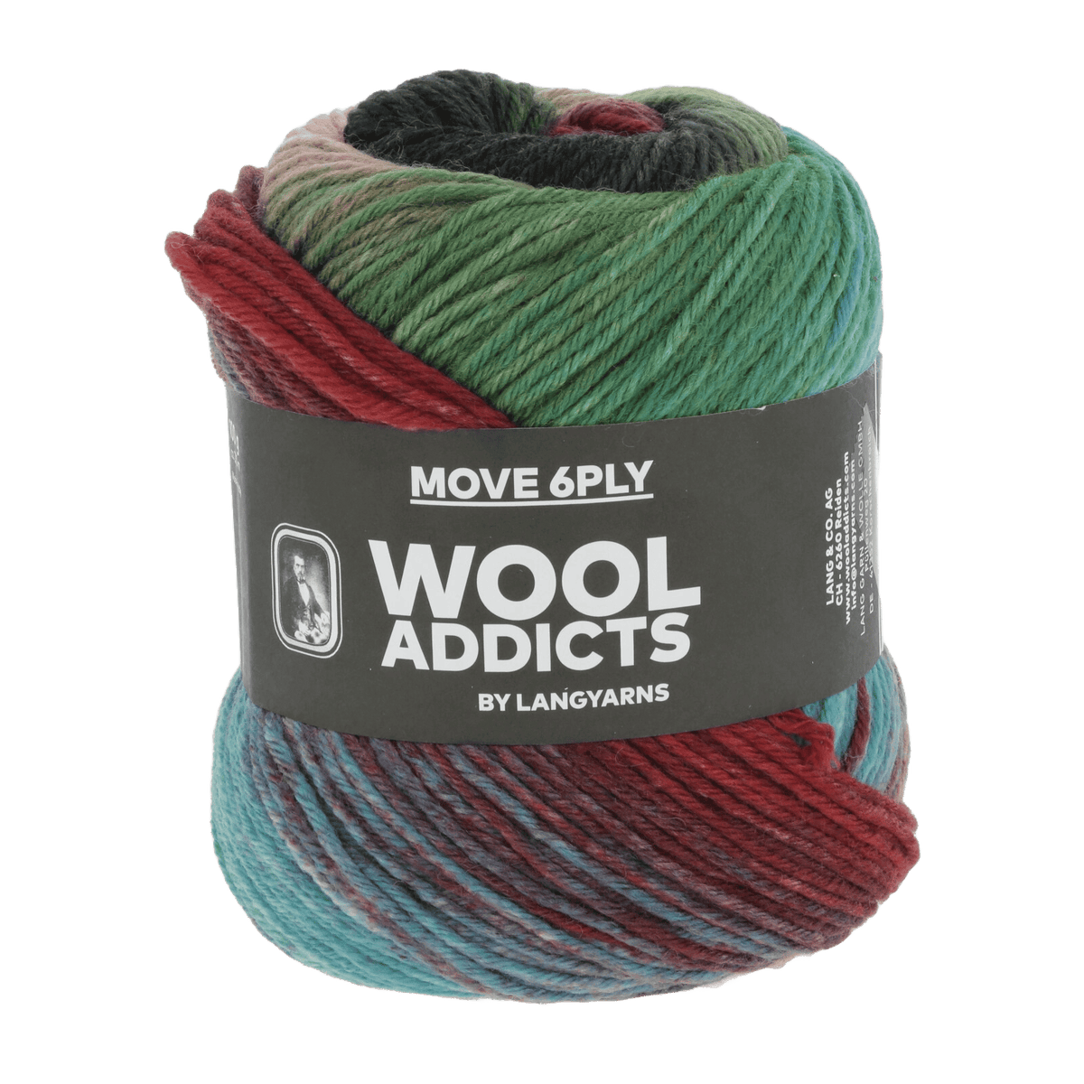 Lang Yarns Knitting Pattern Small - 4 balls / DARK GREEN/RED/BLUE/ROSE 1146.0010 RIGHT TO ROAM Slip over Pattern Bundle in Move 6ply by LANGYARNS | Punto 79-006