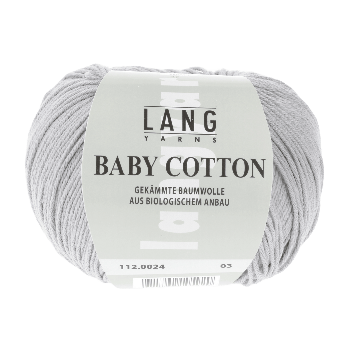 Lang Yarns Knitting Pattern Small - 4 balls / LIGHT GREY 112.0024 EVELINE Top Pattern Bundle in Baby Cotton by LANGYARNS | Fatto a Mano 280-056