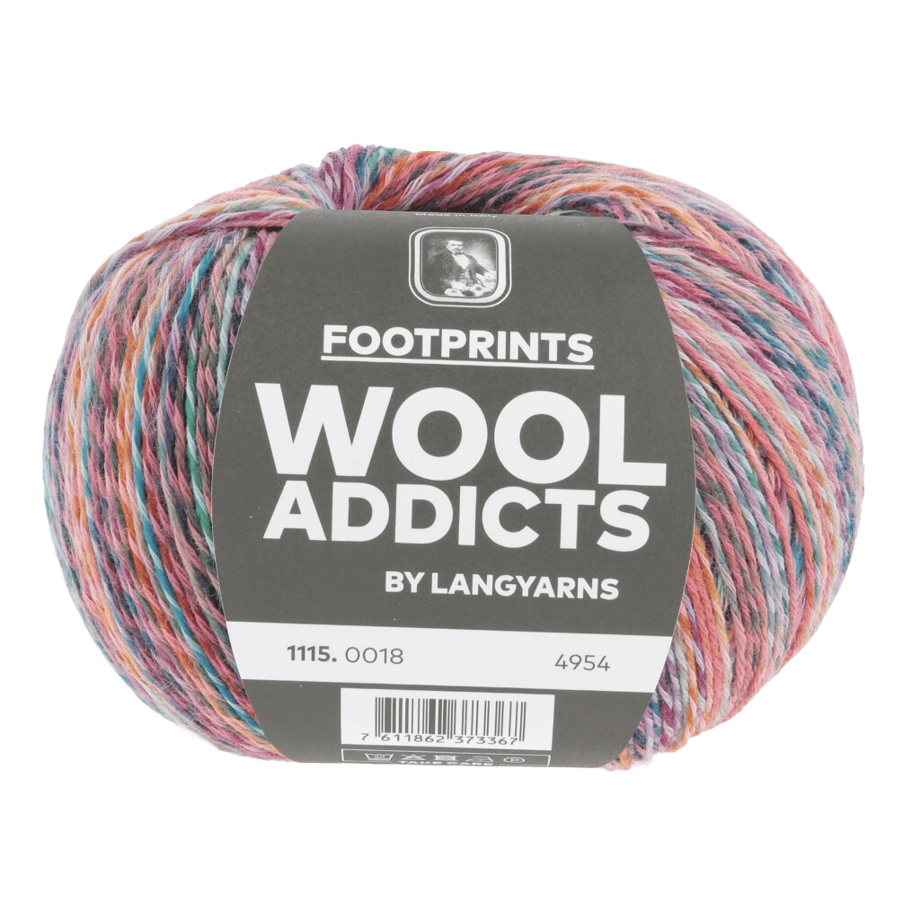 Lang Yarns Knitting Pattern Small - 4 balls / lilac/berry/blue 1115.0018 FLORAL CENTERPIECE Cardigan Pattern Bundle in Footprints by LANGYARNS | WOOLADDICTS #14-010