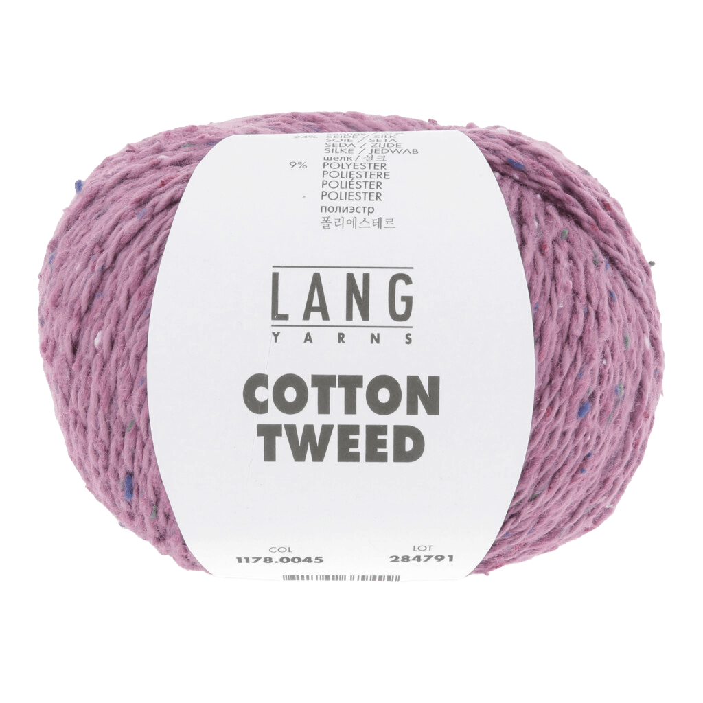 Lang Yarns Knitting Pattern Small - 4 balls / mauve 1178.0045 CAMILLA Top Pattern Bundle in Cotton Tweed by LANGYARNS | Punto 90-005