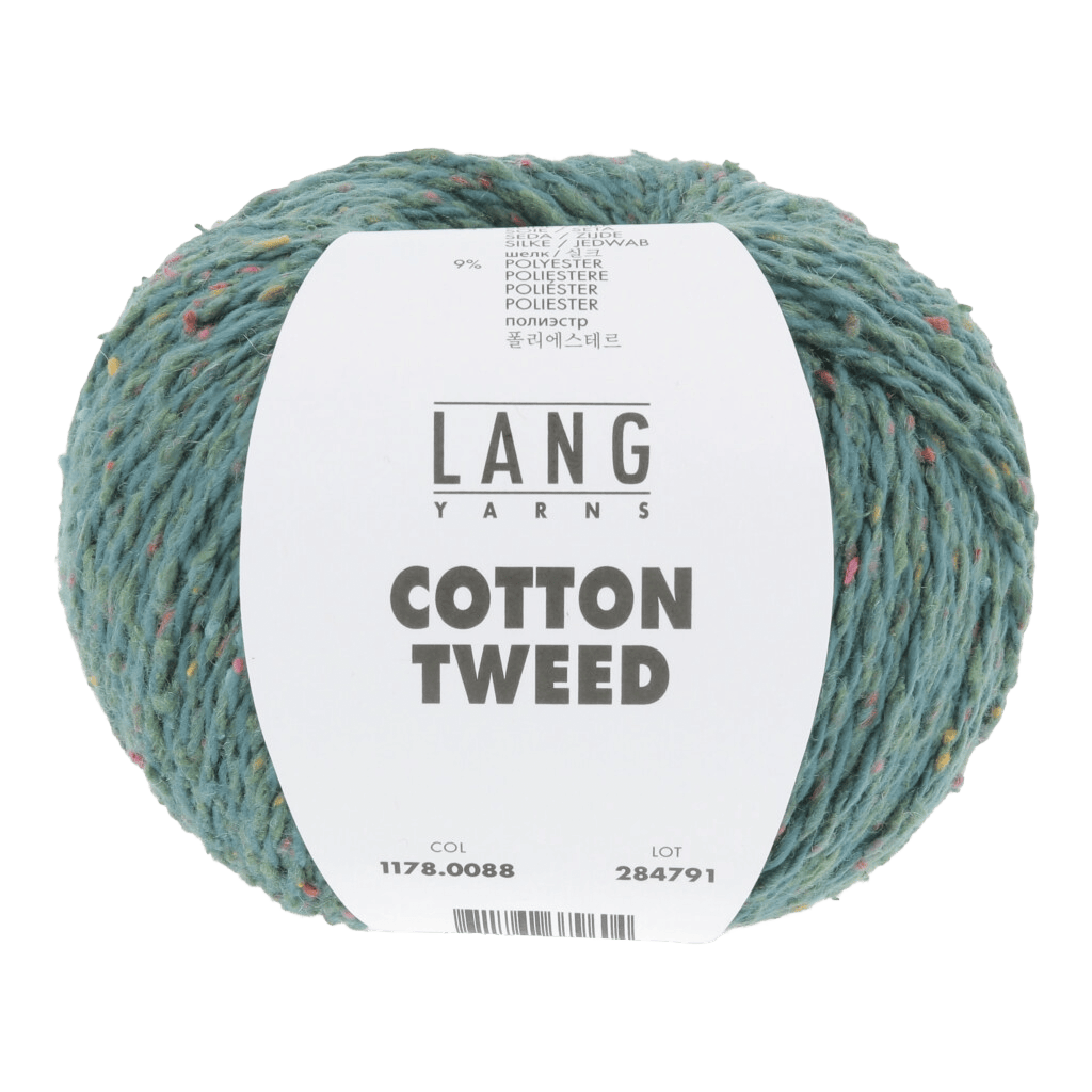 Lang Yarns Knitting Pattern Small - 4 balls / petrol 1178.0088 CAMILLA Top Pattern Bundle in Cotton Tweed by LANGYARNS | Punto 90-005