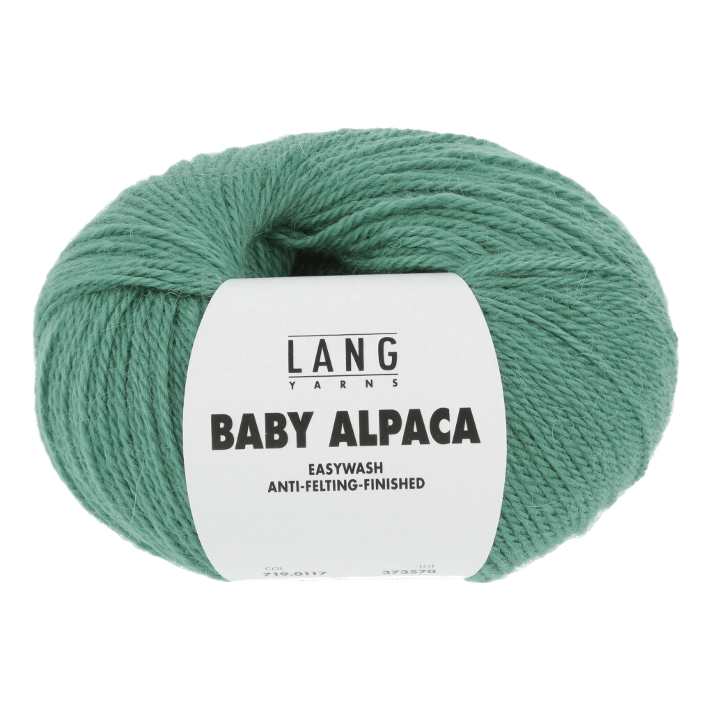 Lang Yarns Knitting Pattern Small - 4 balls / quartz green 719.0117 CHARLOTTA Cardigan Pattern Bundle in Baby Alpaca by LANGYARNS | Punto 76-007