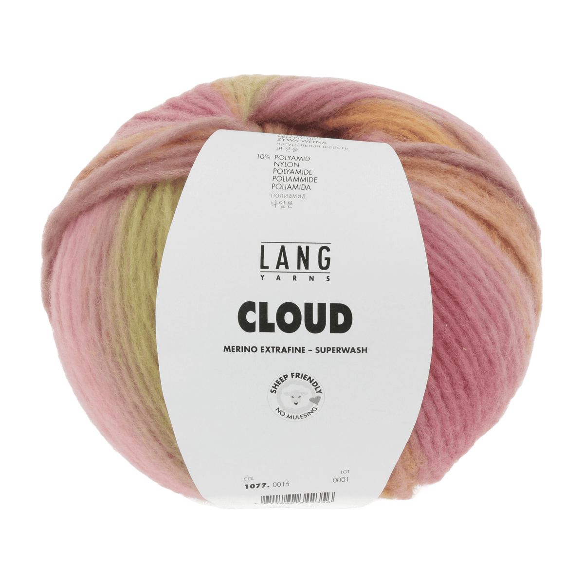 Lang Yarns Knitting Pattern Small - 4 balls / rose/orange/lime 1077.0015 ADELAIDE Dress Pattern Bundle in Cloud by LANGYARNS | Punto 73-006