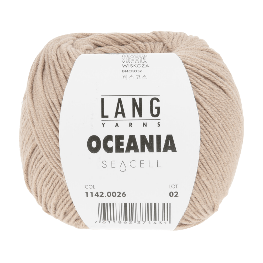 Lang Yarns Knitting Pattern Small - 4 balls / sand 1142.0026 CHIARA Top Pattern Bundle in Oceania by LANGYARNS | Fatto a Mano 280-018