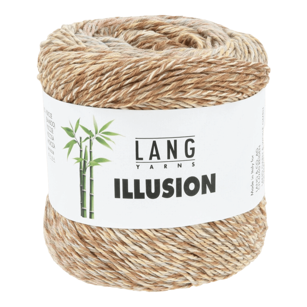 Lang Yarns Knitting Pattern Small - 5 balls / brown/cloud/yellow/pink 1155.0008 TALISE Sweater Pattern Bundle in Illusion by LANGYARNS | Punto 91-012