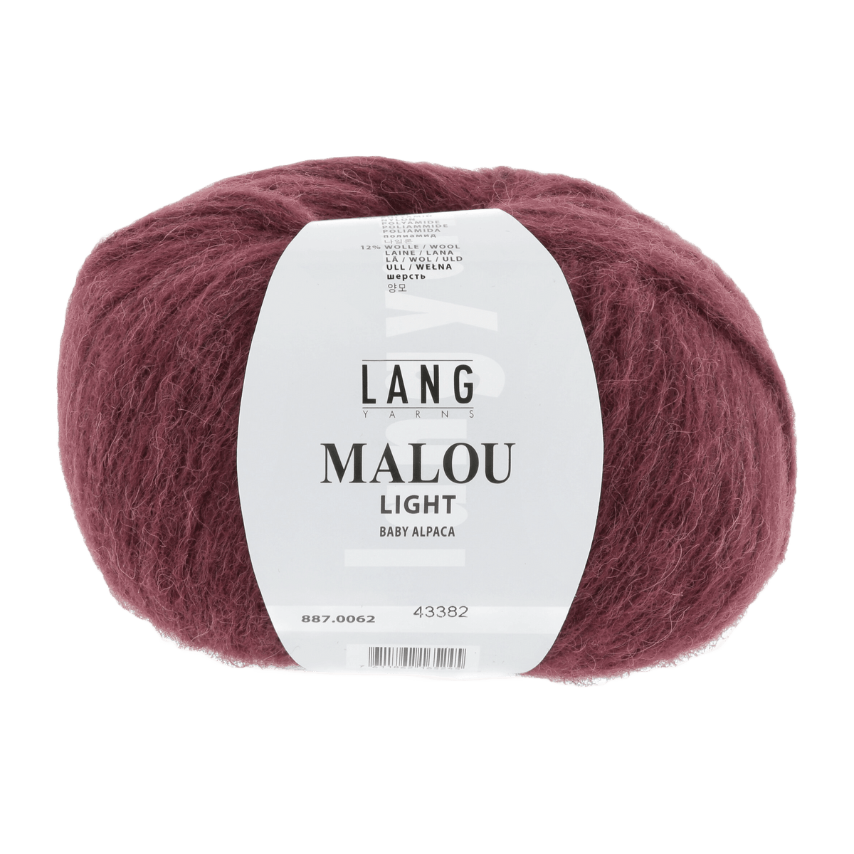 Lang Yarns Knitting Pattern Small - 5 balls / dark red 887.0062 ASTRID Top down sweater Pattern Bundle in MALOU LIGHT by LANGYARNS | Fatto a Mano 278-059