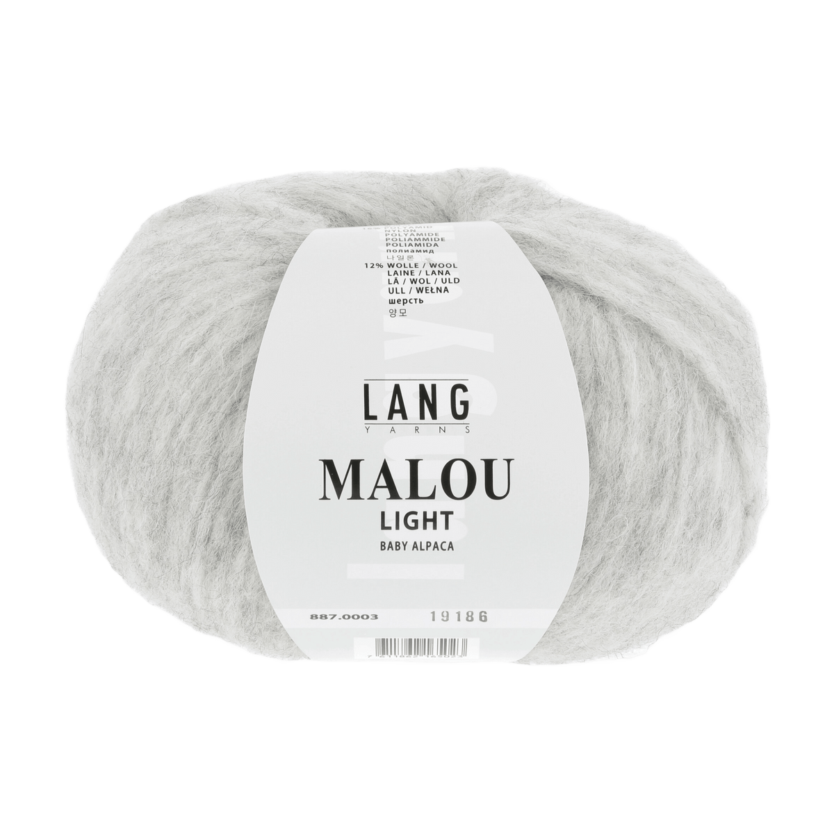 Lang Yarns Knitting Pattern Small - 5 balls / light grey 887.0003 ASTRID Top down sweater Pattern Bundle in MALOU LIGHT by LANGYARNS | Fatto a Mano 278-059