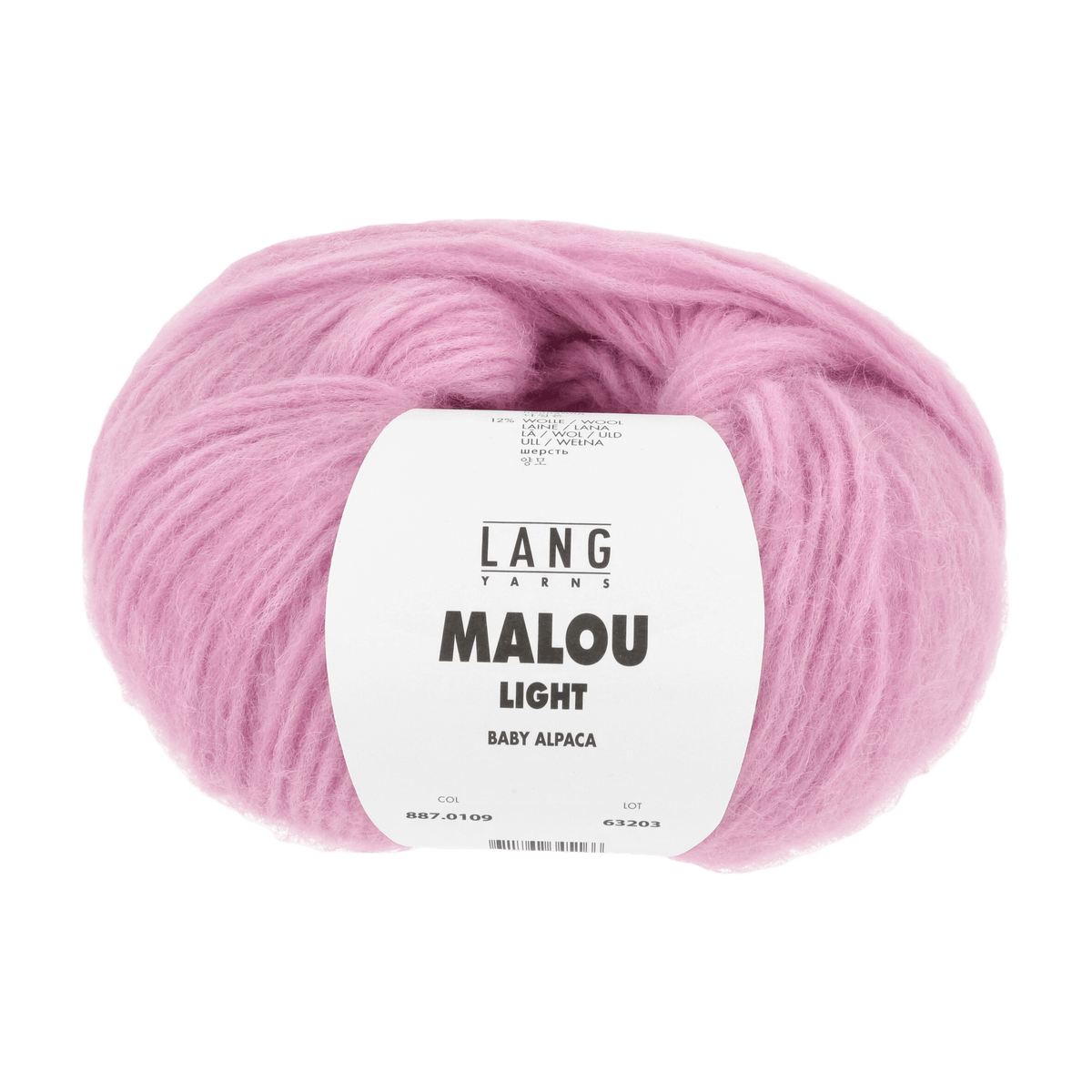 Lang Yarns Knitting Pattern Small - 5 balls / rose 887.0109 ASTRID Top down sweater Pattern Bundle in MALOU LIGHT by LANGYARNS | Fatto a Mano 278-059