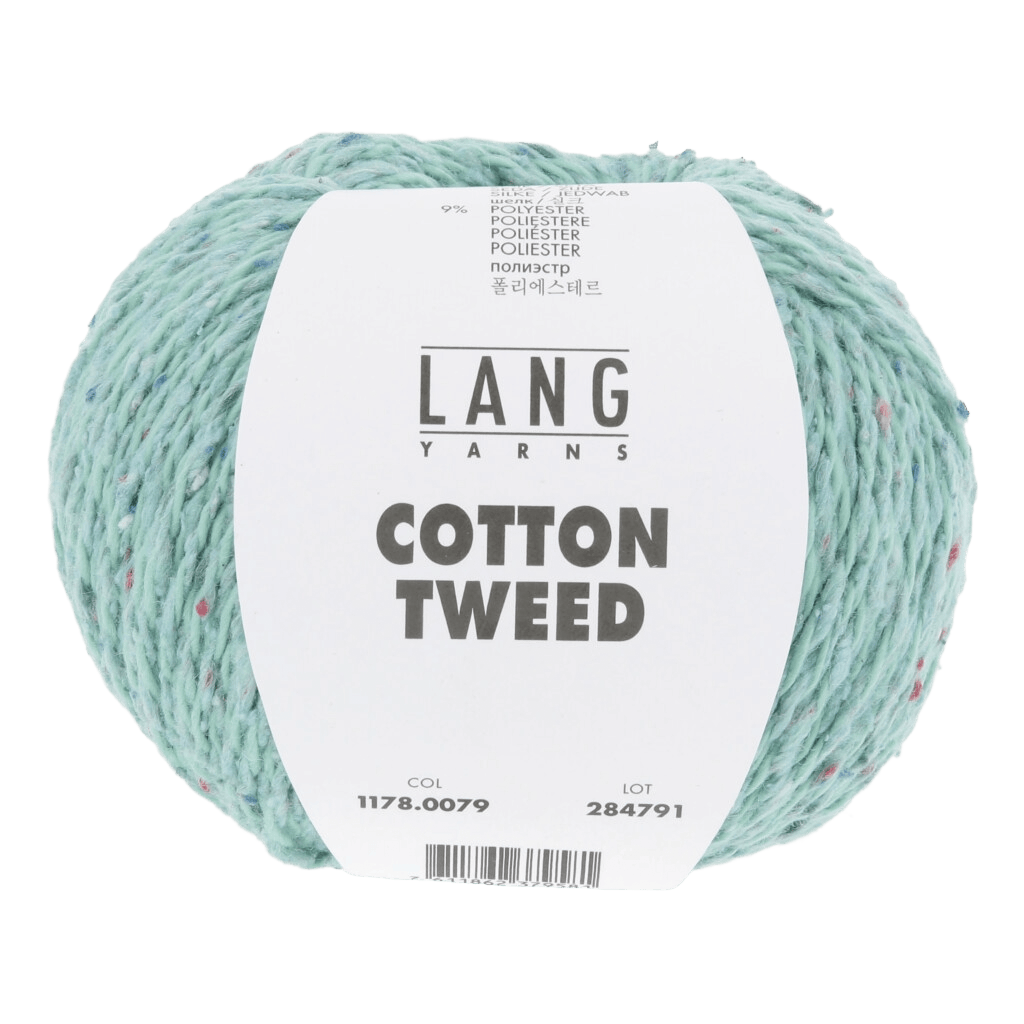 Lang Yarns Knitting Pattern Small - 5 balls / turquoise 1178.0079 CAIA T-Shirt Pattern Bundle in Cotton Tweed by LANGYARNS | Punto 90-001