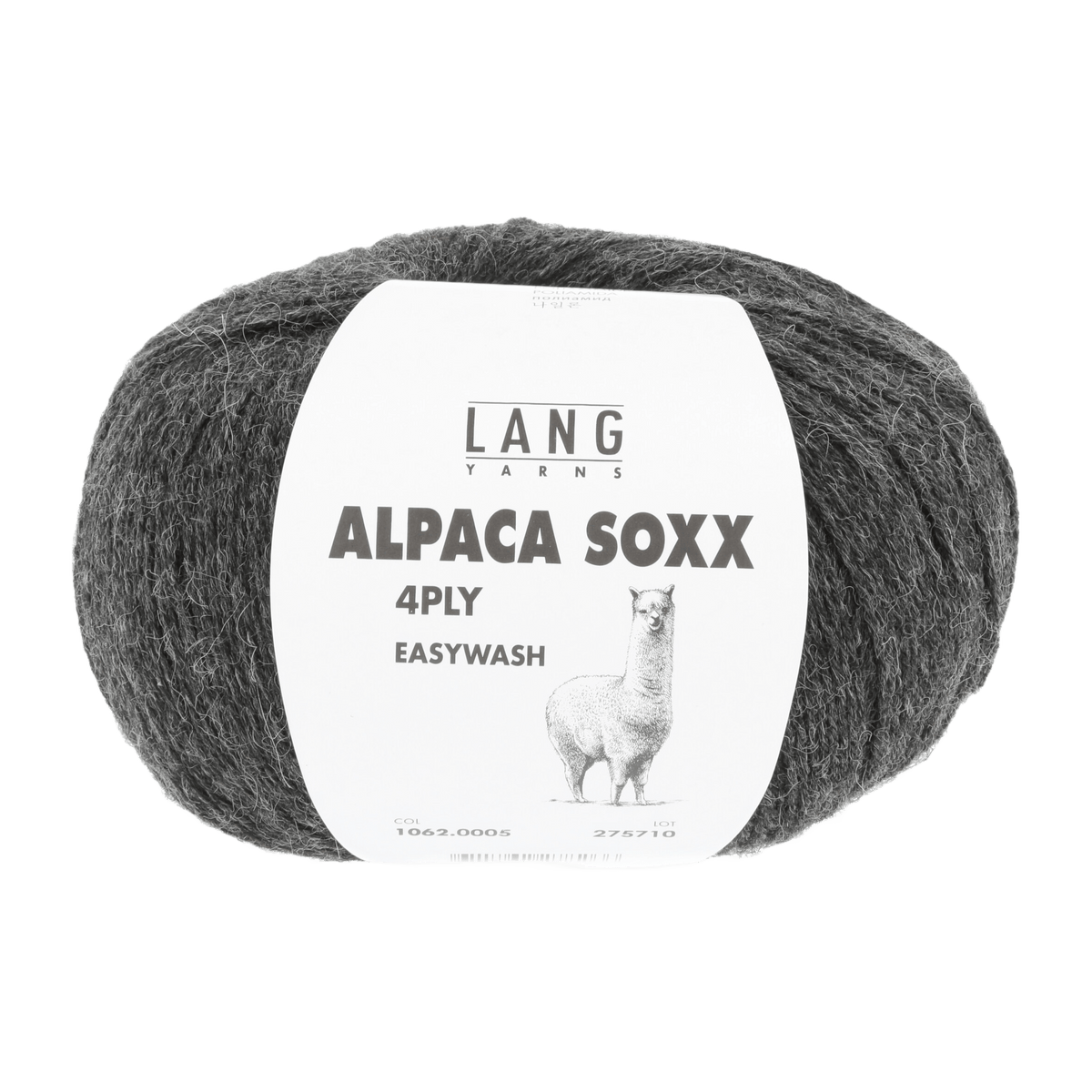Lang Yarns Knitting Pattern Small - 6 balls / anthracite mélange 1062.0005 ARCADIA Sweater Pattern Bundle in Alpaca Soxx 4ply by LANGYARNS | Punto 76-003