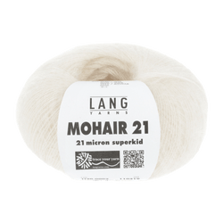 Lang Yarns Knitting Pattern Small - 6 balls / egg white 1120.0002 HELGA Slipover Pattern Bundle in MOHAIR 21 by LANGYARNS | Fatto a Mano 278-025