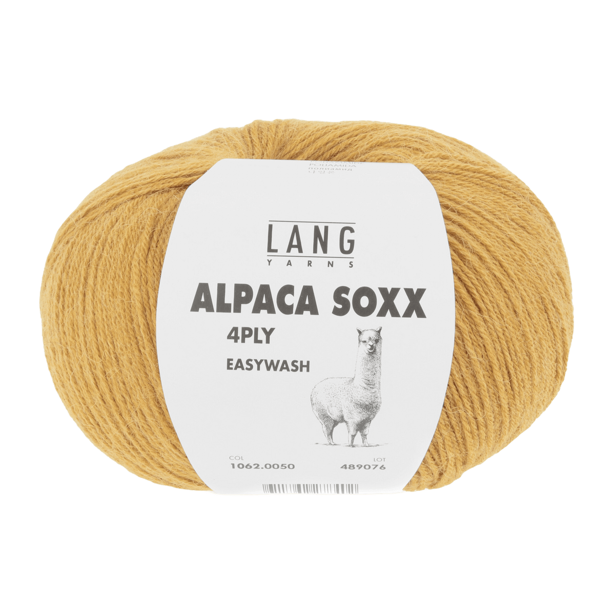 Lang Yarns Knitting Pattern Small - 6 balls / mustard yellow 1062.0050 ARCADIA Sweater Pattern Bundle in Alpaca Soxx 4ply by LANGYARNS | Punto 76-003