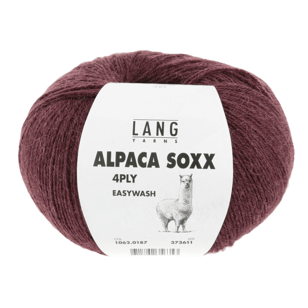 Lang Yarns Knitting Pattern Small - 6 balls / rosewood dark 1062.0187 ARCADIA Sweater Pattern Bundle in Alpaca Soxx 4ply by LANGYARNS | Punto 76-003