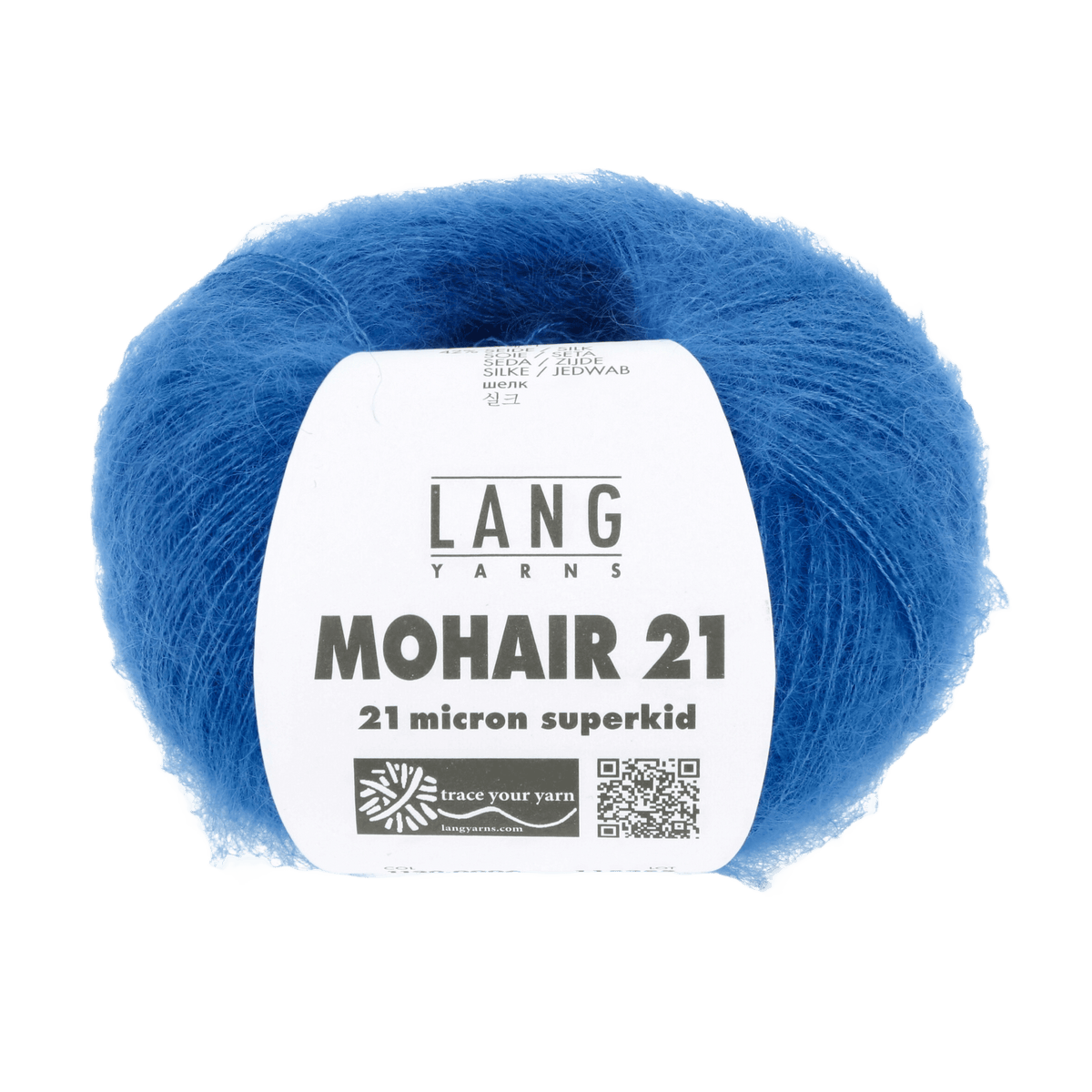 Lang Yarns Knitting Pattern Small - 6 balls / royal 1120.0006 TABEA Sweater Pattern Bundle in Mohair 21 by LANGYARNS | Fatto a Mano 280-004