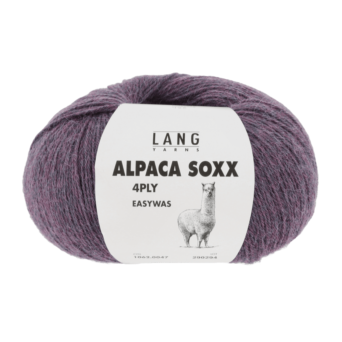 Lang Yarns Knitting Pattern Small - 6 balls / violet mélange 1062.0047 ARCADIA Sweater Pattern Bundle in Alpaca Soxx 4ply by LANGYARNS | Punto 76-003