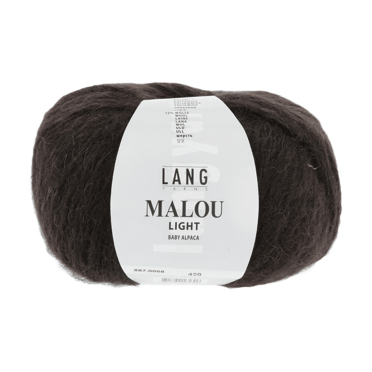 Lang Yarns Knitting Pattern Small - 7 balls / dark brown 887.0068 MALALA Pullover Pattern Bundle in Malou Light by LANGYARNS | Fatto a Mano 282-027